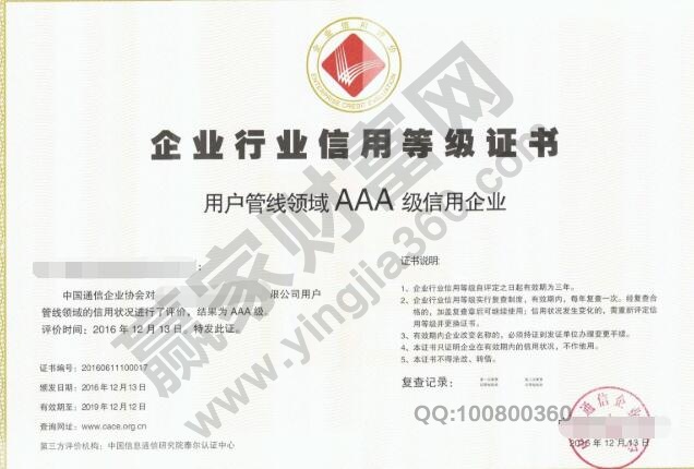 企業(yè)信用等級(jí)